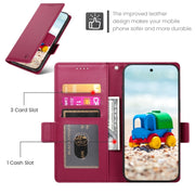 For Google Pixel 9 Side Buckle Magnetic Frosted Leather Phone Case(Wine Red)