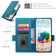 For Google Pixel 9 Side Buckle Magnetic Frosted Leather Phone Case(Blue)
