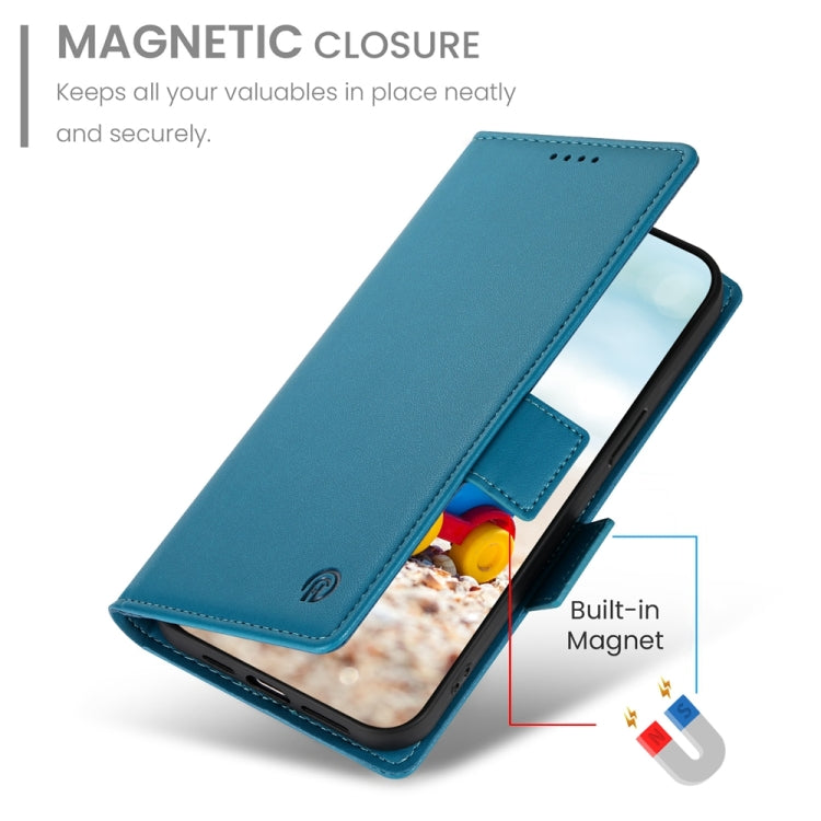 For Google Pixel 9 Side Buckle Magnetic Frosted Leather Phone Case(Blue)