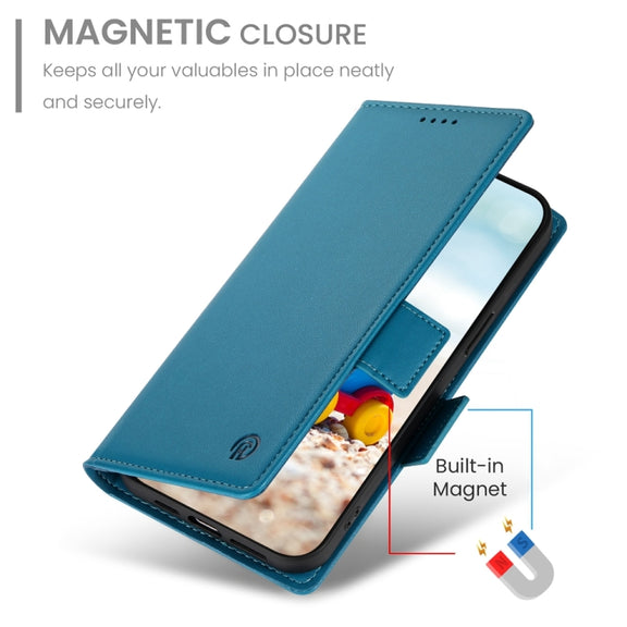 For Google Pixel 9 Side Buckle Magnetic Frosted Leather Phone Case(Blue)