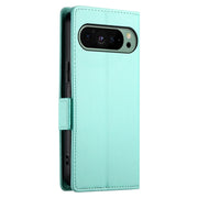 For Google Pixel 9 Side Buckle Magnetic Frosted Leather Phone Case(Mint Green)