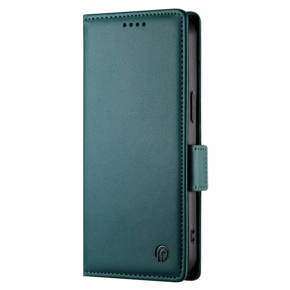 For Google Pixel 9 Side Buckle Magnetic Frosted Leather Phone Case(Dark Green)