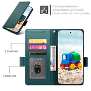 For Google Pixel 9 Side Buckle Magnetic Frosted Leather Phone Case(Dark Green)