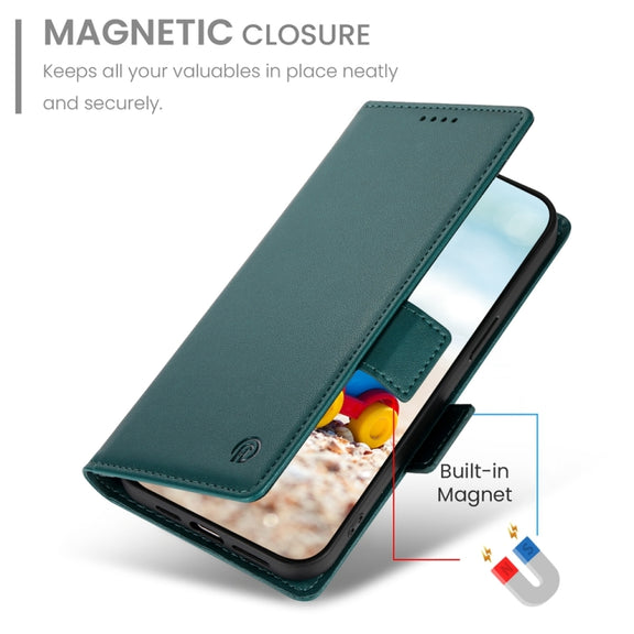 For Google Pixel 9 Side Buckle Magnetic Frosted Leather Phone Case(Dark Green)