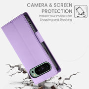 For Google Pixel 9 Side Buckle Magnetic Frosted Leather Phone Case(Purple)