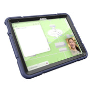 For iPad Air 11 2024 Armor Holder Silicone Hybrid PC Tablet Case(Navy Blue Black)