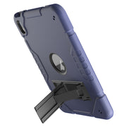 For iPad Air 11 2024 Armor Holder Silicone Hybrid PC Tablet Case(Navy Blue Black)