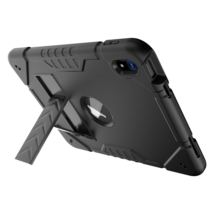 For iPad Air 11 2025 / 2024 Armor Holder Silicone Hybrid PC Tablet Case(Black)