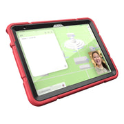 For iPad Air 11 2025 / 2024 Armor Holder Silicone Hybrid PC Tablet Case(Red Black)