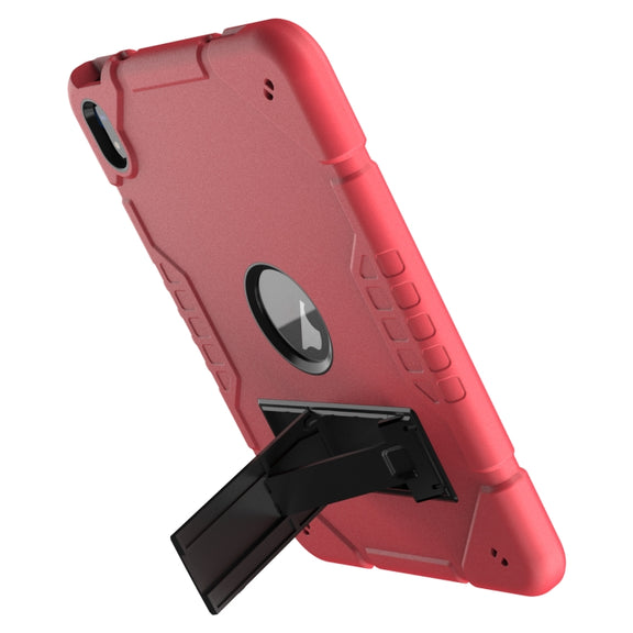 For iPad Air 11 2025 / 2024 Armor Holder Silicone Hybrid PC Tablet Case(Red Black)