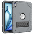 For iPad Air 11 2025 / 2024 Armor Holder Silicone Hybrid PC Tablet Case(Grey Black) - iPad Air 11 2025 / 2024 Cases by PMC TechLife | Online Shopping South Africa | PMC TechLife | Buy Now Pay Later Mobicred