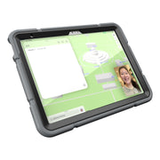 For iPad Air 11 2025 / 2024 Armor Holder Silicone Hybrid PC Tablet Case(Grey Black)
