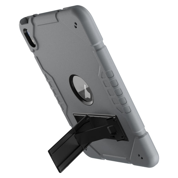 For iPad Air 11 2025 / 2024 Armor Holder Silicone Hybrid PC Tablet Case(Grey Black)