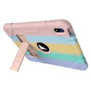 For iPad Air 11 2025 / 2024 Armor Holder Silicone Hybrid PC Tablet Case(Gradient Color Gold)
