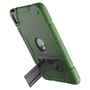 For iPad Air 11 2025 / 2024 Armor Holder Silicone Hybrid PC Tablet Case(Army Green Black)