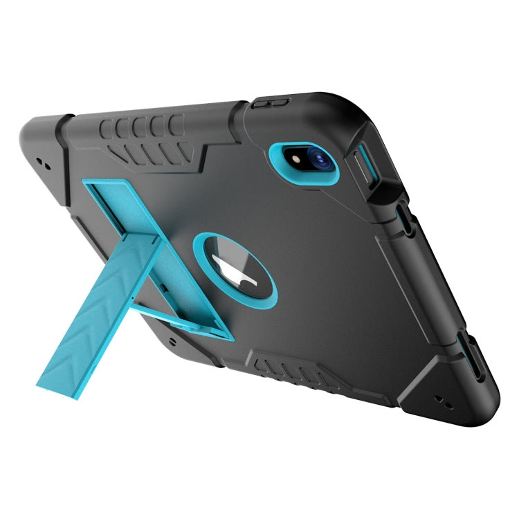 For iPad Air 11 2024 Armor Holder Silicone Hybrid PC Tablet Case(Black Blue)