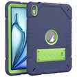 For iPad Air 11 2024 Armor Holder Silicone Hybrid PC Tablet Case(Navy Yellow Green) - iPad Air 11 2024 Cases by PMC TechLife | Online Shopping South Africa | PMC TechLife | Buy Now Pay Later Mobicred