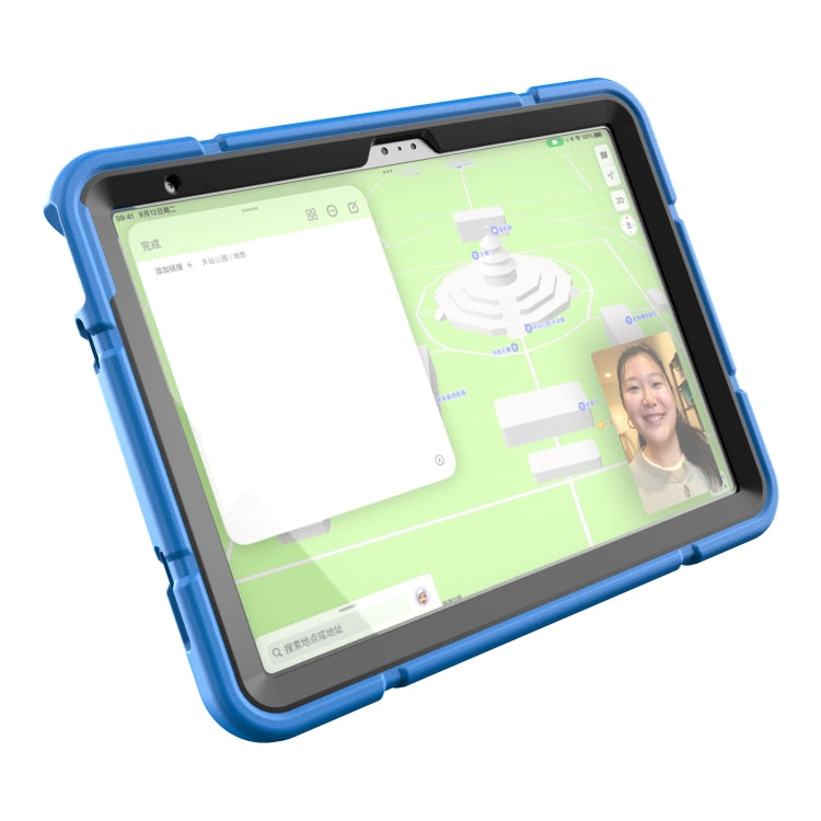 For iPad Air 11 2025 / 2024 Armor Holder Silicone Hybrid PC Tablet Case(Blue)