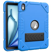 For iPad Air 11 2025 / 2024 Armor Holder Silicone Hybrid PC Tablet Case(Blue)
