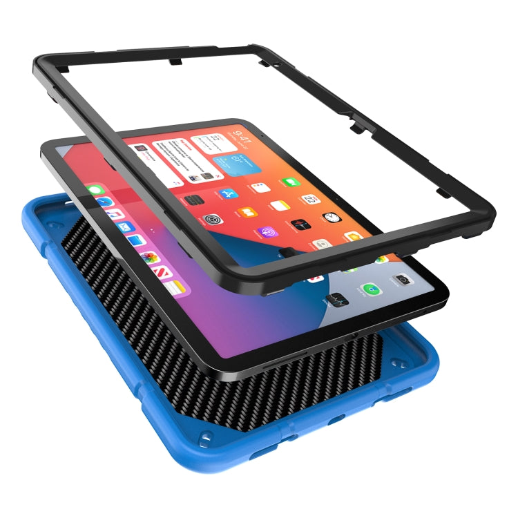 For iPad Air 11 2025 / 2024 Armor Holder Silicone Hybrid PC Tablet Case(Blue)