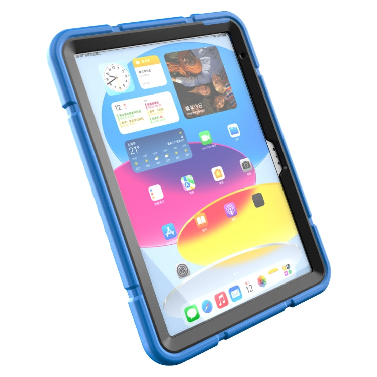 For iPad Air 11 2025 / 2024 Armor Holder Silicone Hybrid PC Tablet Case(Blue)