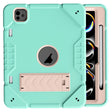 For iPad Pro 11 2024 Armor Holder Silicone Hybrid PC Tablet Case(Mint Green Gold) - iPad Pro 11 2024 Cases by PMC TechLife | Online Shopping South Africa | PMC TechLife | Buy Now Pay Later Mobicred