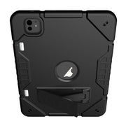 For iPad Pro 11 2024 Armor Holder Silicone Hybrid PC Tablet Case(Black)
