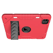 For iPad Pro 11 2024 Armor Holder Silicone Hybrid PC Tablet Case(Red Black)
