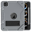 For iPad Pro 11 2024 Armor Holder Silicone Hybrid PC Tablet Case(Grey Black) - free shipping - PMC TechLife - Order now!