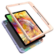 For iPad Pro 11 2024 Armor Holder Silicone Hybrid PC Tablet Case(Gradient Color Gold)