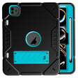 For iPad Pro 11 2024 Armor Holder Silicone Hybrid PC Tablet Case(Black Blue) - iPad Pro 11 2024 Cases by PMC TechLife | Online Shopping South Africa | PMC TechLife | Buy Now Pay Later Mobicred