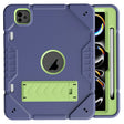 For iPad Pro 11 2024 Armor Holder Silicone Hybrid PC Tablet Case(Navy Yellow Green) - iPad Pro 11 2024 Cases by PMC TechLife | Online Shopping South Africa | PMC TechLife | Buy Now Pay Later Mobicred