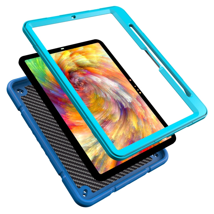 For iPad Pro 11 2024 Armor Holder Silicone Hybrid PC Tablet Case(Blue)