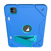 For iPad Pro 11 2024 Armor Holder Silicone Hybrid PC Tablet Case(Blue)