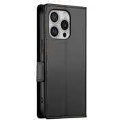 For iPhone 16 Pro Side Buckle Magnetic Frosted Leather Phone Case(Black)