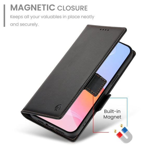 For iPhone 16 Pro Side Buckle Magnetic Frosted Leather Phone Case(Black)