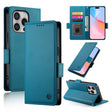 For iPhone 16 Pro Side Buckle Magnetic Frosted Leather Phone Case(Blue) - free shipping - PMC TechLife - Order now!