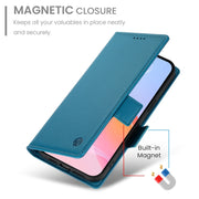 For iPhone 16 Pro Side Buckle Magnetic Frosted Leather Phone Case(Blue)