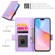 For iPhone 16 Pro Side Buckle Magnetic Frosted Leather Phone Case(Purple)