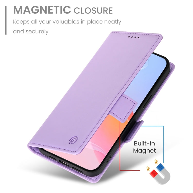 For iPhone 16 Pro Side Buckle Magnetic Frosted Leather Phone Case(Purple)