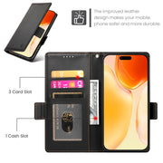 For iPhone 16 Plus Side Buckle Magnetic Frosted Leather Phone Case(Black)