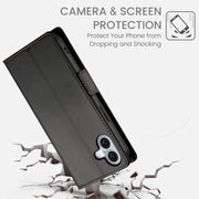 For iPhone 16 Plus Side Buckle Magnetic Frosted Leather Phone Case(Black)