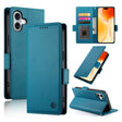For iPhone 16 Plus Side Buckle Magnetic Frosted Leather Phone Case(Blue) - iPhone 16 Plus Cases by PMC TechLife | Online Shopping South Africa | PMC TechLife | Buy Now Pay Later Mobicred