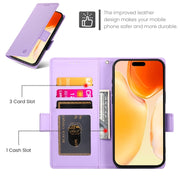 For iPhone 16 Plus Side Buckle Magnetic Frosted Leather Phone Case(Purple)