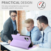 For iPhone 16 Plus Side Buckle Magnetic Frosted Leather Phone Case(Purple)