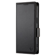 For iPhone 16 Side Buckle Magnetic Frosted Leather Phone Case(Black)
