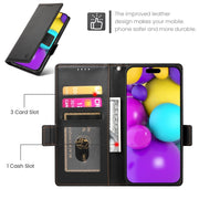 For iPhone 16 Side Buckle Magnetic Frosted Leather Phone Case(Black)