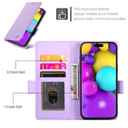 For iPhone 16 Side Buckle Magnetic Frosted Leather Phone Case(Purple)