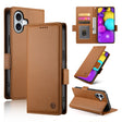 For iPhone 16 Side Buckle Magnetic Frosted Leather Phone Case(Brown) - iPhone 16 Cases by PMC TechLife | Online Shopping South Africa | PMC TechLife | Buy Now Pay Later Mobicred