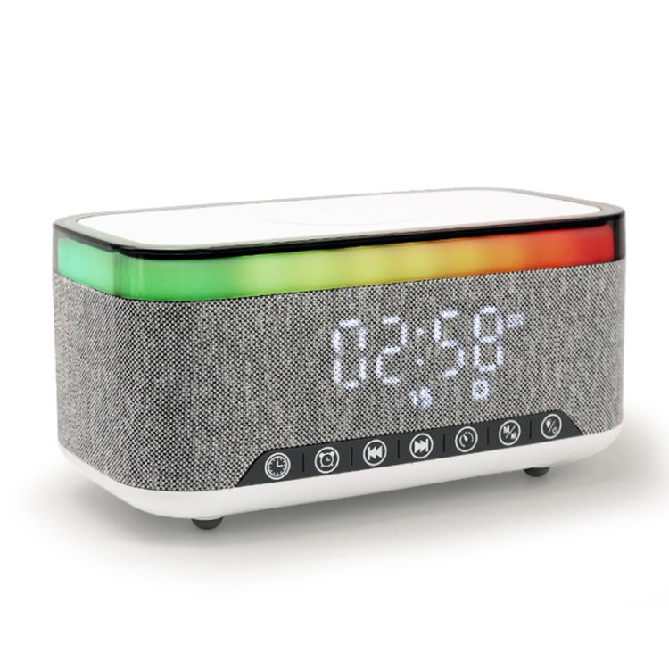 AEC S300 Portable 10W Power Multifunction Bluetooth Speaker Alarm Clock Wireless Charger(White)